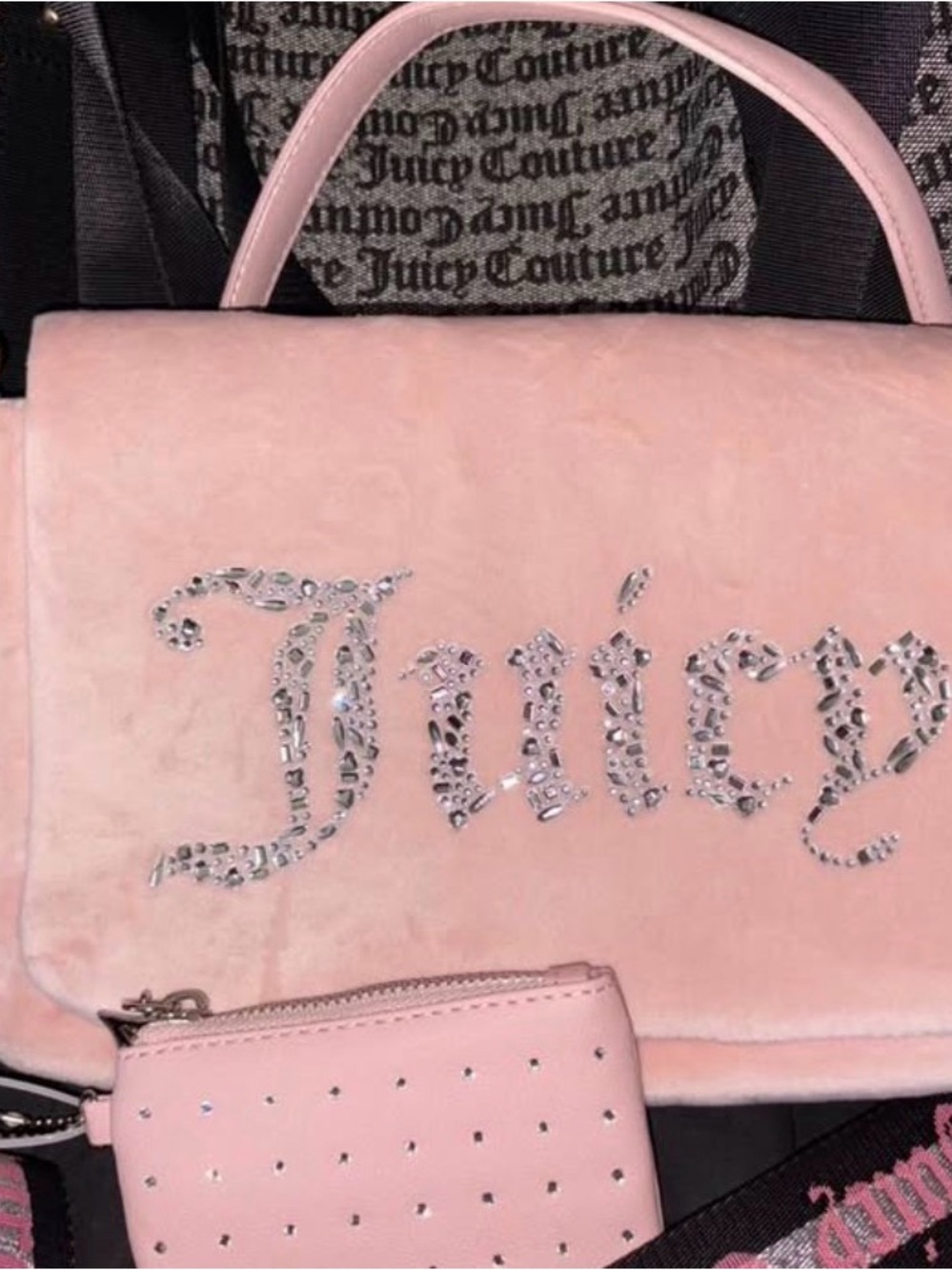 Juicy Couture Pink Crystal-Embellished Mini Handbag